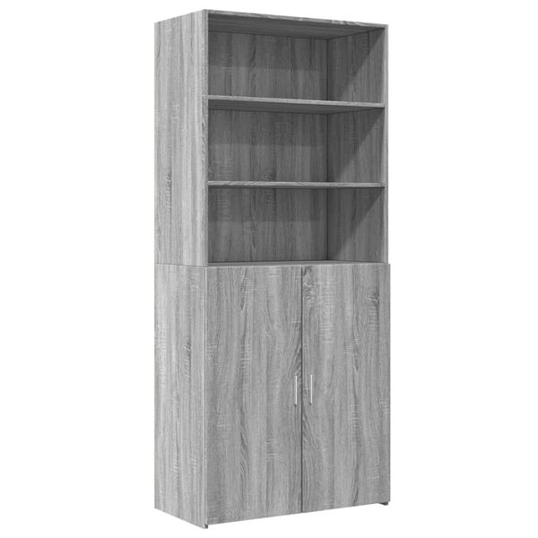 vidaXL Highboard gr&aring; sonoma 80x42,5x185 cm konstruert tre