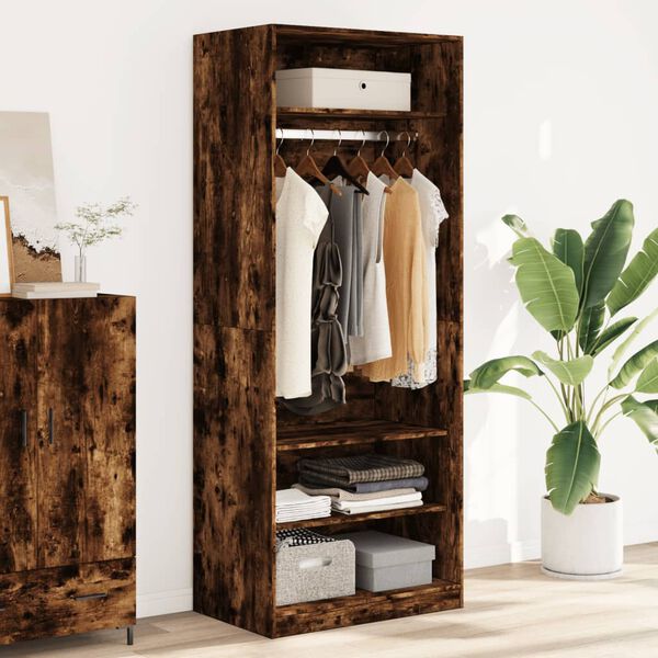 vidaXL Garderobe r&oslash;kt eik 80x50x200 cm konstruert tre