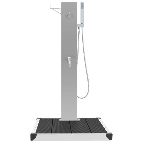 vidaXL Utend&oslash;rs dusj med brett WPC rustfritt st&aring;l