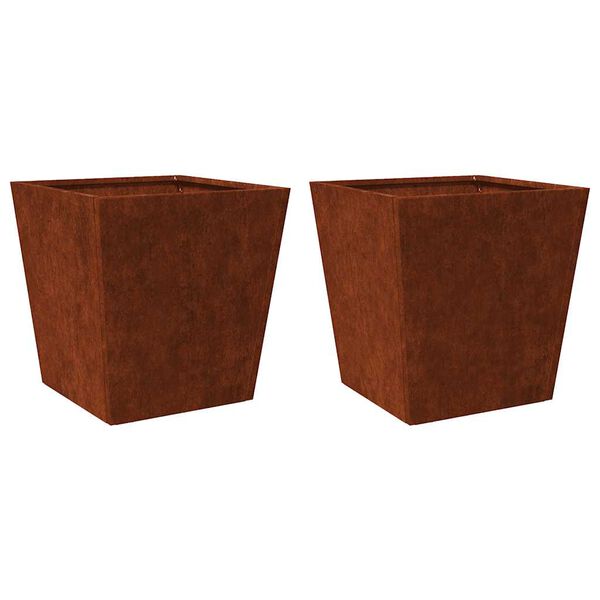 vidaXL Hageplanter 2 stk 40x40x40 cm oksidert st&aring;l