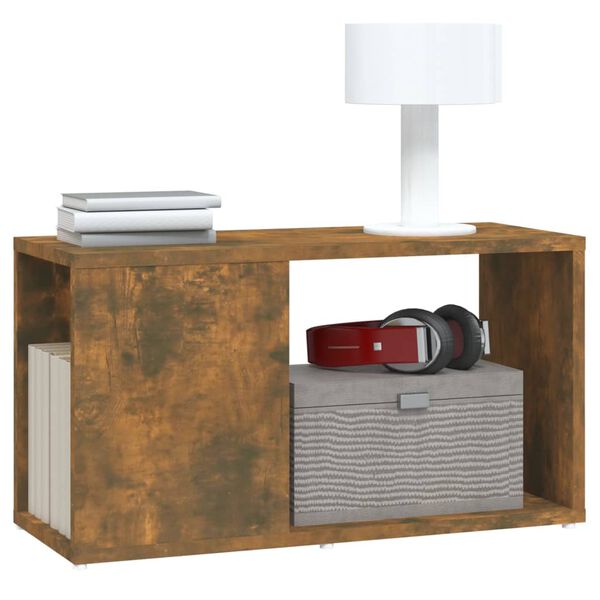 vidaXL TV-benk røkt eik 60x24x32 cm konstruert tre