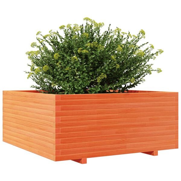 vidaXL Plantekasse voksbrun 110x110x49,5 cm heltre furu