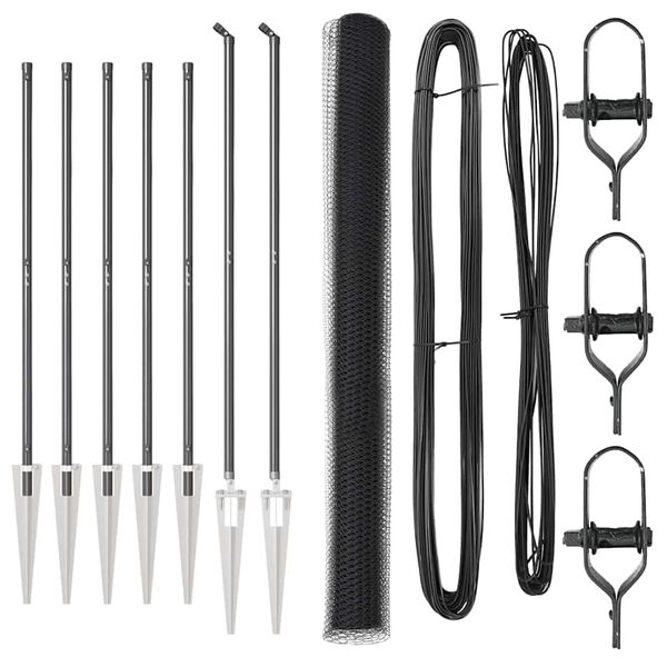 vidaXL Gjerdep&aring;le Gr&aring; 10 x 1,5 m (25 mm mesh) St&aring;l og PVC