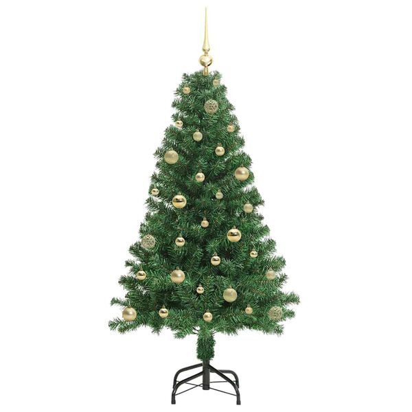 vidaXL Kunstig juletre med 150 LED gr&oslash;nn 150 cm PVC og St&aring;l og Plast
