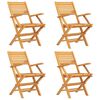 vidaXL Klappstoler 4 stk 55x62x90 cm heltre teak
