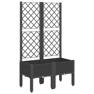 vidaXL Plantekasse med espalier svart 80x40x142 cm PP