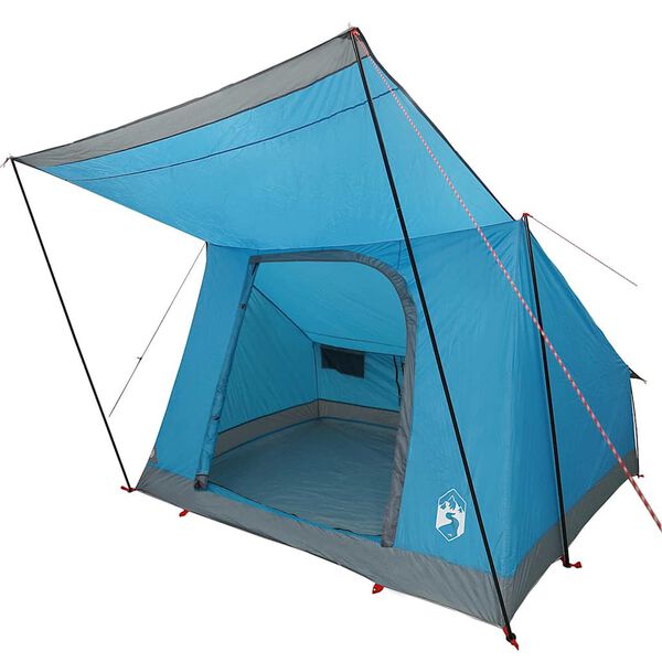 vidaXL Camping Telt med tak med lagring Bl&aring; 223 x 163 x 130 cm taft