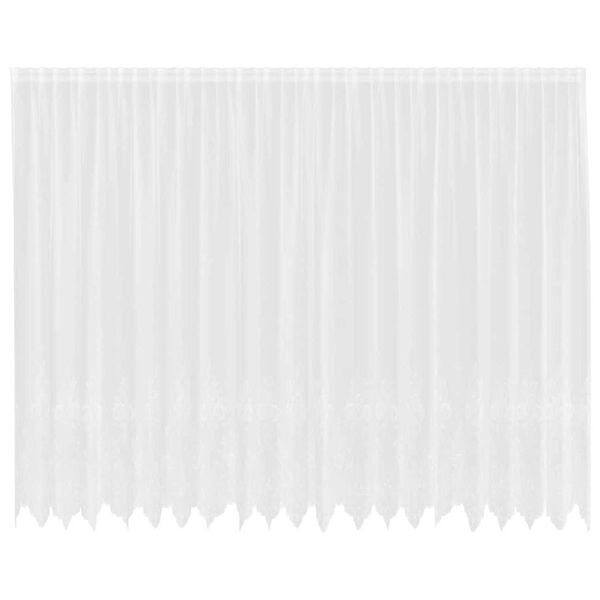 vidaXL Blondegardin med gardiner Blomster Hvit 240 x 500 cm Polyester