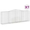 vidaXL Gabionkurver buede 7 stk 400x50x140/160 cm galvanisert jern
