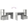 vidaXL Skrivebord Betonggr&aring; 131,5 x 50 x 106,5 cm Konstruert tre