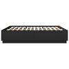 vidaXL Sengeramme med LED-lys svart 200x200 cm konstruert tre