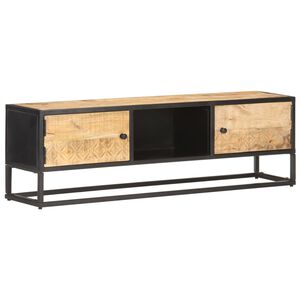vidaXL TV-benk med utsk&aring;ret d&oslash;r 130x30x40 cm grovt mangotre