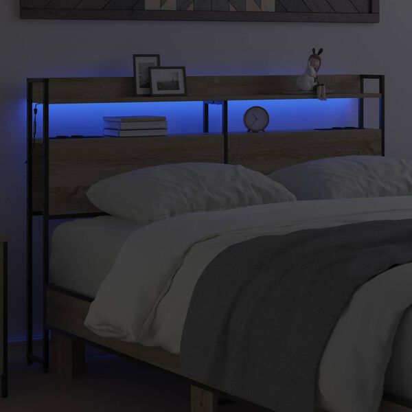 vidaXL Lagringshodegavl med hylle Sonoma eik 150 cm Konstruert tre