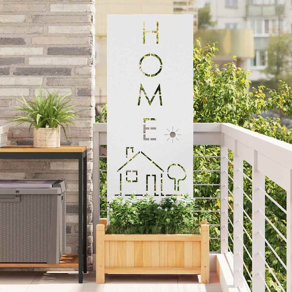 vidaXL Hageprivat skjerm Fretwork Hvit 50 x 140 cm Kaldvalsest&aring;l