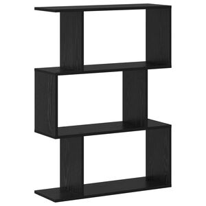 vidaXL Bokskap 3 niv&aring;er 70 x 24 x 97 cm Konstruert tre Svart Eik