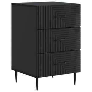 vidaXL Nattbordskap med skuff Svart 43 x 41 x 66,5 cm Konstruert tre