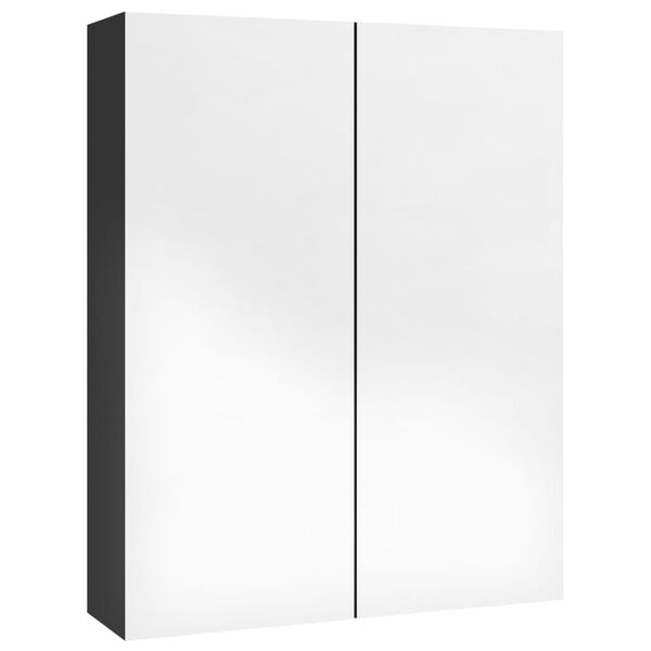 vidaXL Speilskap til bad 60x15x75 cm MDF skinnende svart