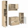 vidaXL Baderomsinnredningssett 4 pcs Sonoma eik Ingeni&oslash;rtre og metall