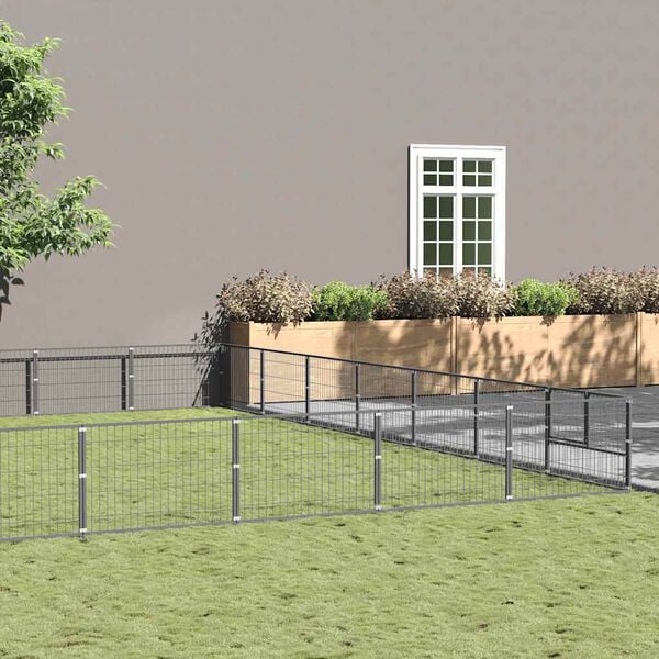 vidaXL Hundeg&aring;rd s&oslash;lv 70 m&sup2; st&aring;l