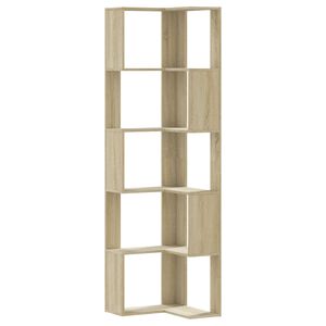 vidaXL Bokhylle hj&oslash;rne 5 lag sonoma eik 50x50x179 cm konstruert tre