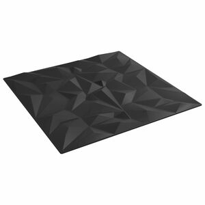 vidaXL Veggpaneler 12 stk. 50 x 50 cm Svart XPS Skum
