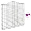 vidaXL Gabionkurver buede 7 stk 200x30x180/200 cm galvanisert jern