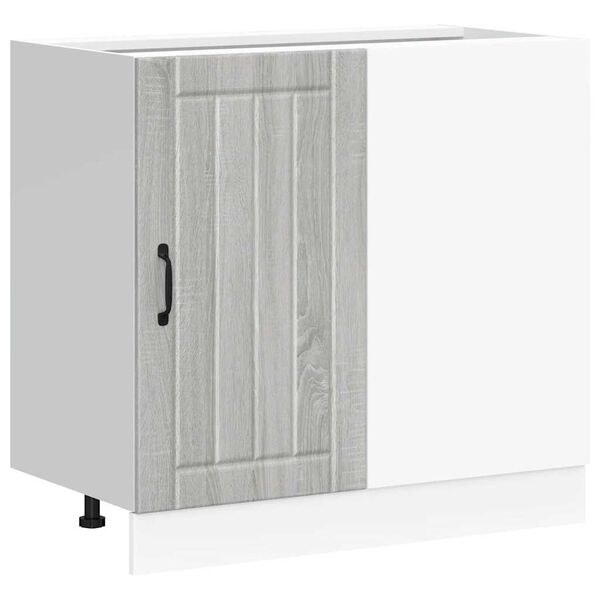 vidaXL Kj&oslash;kkenskap Lucca gr&aring; sonoma eik konstruert tre