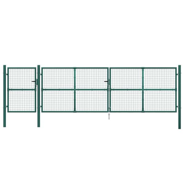 vidaXL Hageport med netting gr&oslash;nn 500x125 cm galvanisert st&aring;l