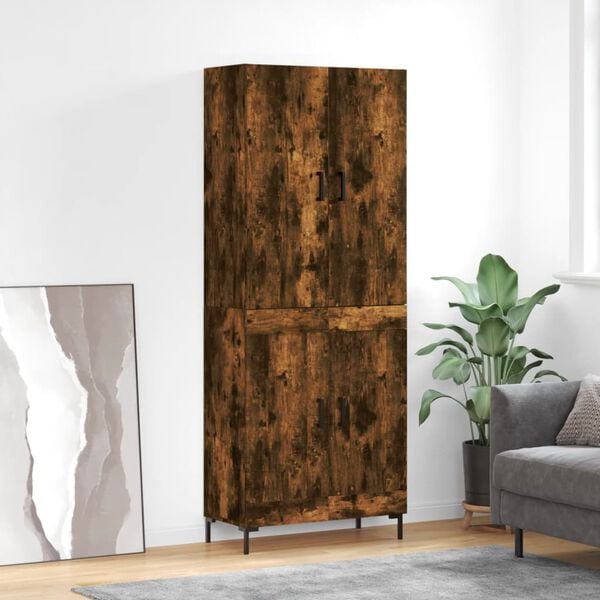 vidaXL Highboard r&oslash;kt eik 69,5x34x180 cm konstruert tre