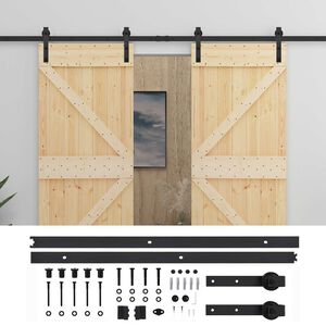 vidaXL Skyved&oslash;r 2 pcs Naturlig og svart Heltre furu
