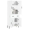 vidaXL Highboard hvit 69,5x34x180 cm konstruert tre