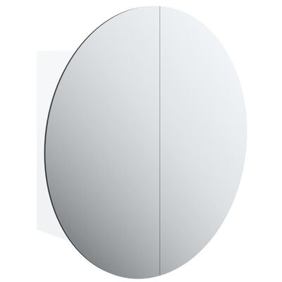 vidaXL Baderomsskap med rundt speil og LED hvit 40x40x17,5 cm
