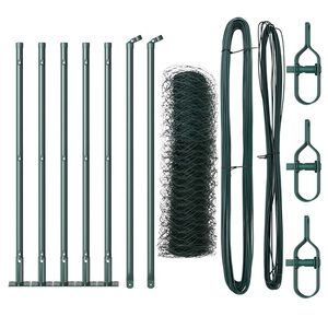 vidaXL Sekskantet gjerde med betongbase 10 x 0,5 m PVC-belagt st&aring;l
