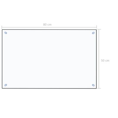 vidaXL Kjøkkenplate gjennomsiktig 80x50 cm herdet glass