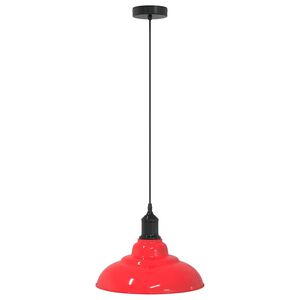 vidaXL Pendellampe h&oslash;ydejusterbar E27 glans r&oslash;d &Oslash; 31 cm metall