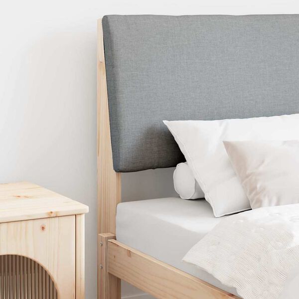 vidaXL Polstret sengegavl Lysegrå 80 cm Massiv furu