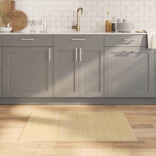 vidaXL Teppe rektangulær lys naturell 70x100 cm bambus