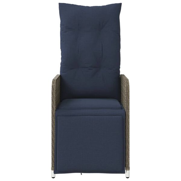 vidaXL Hagestol med puter gr&aring; polyrotting