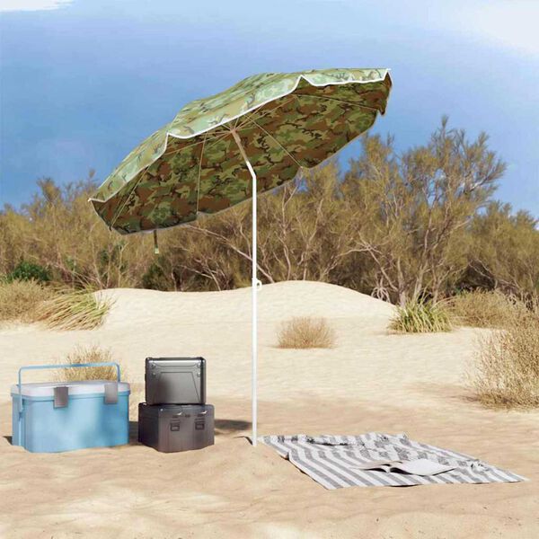 vidaXL Strandparasol grønn 206 x 206 x 212 cm Polyester og Metall
