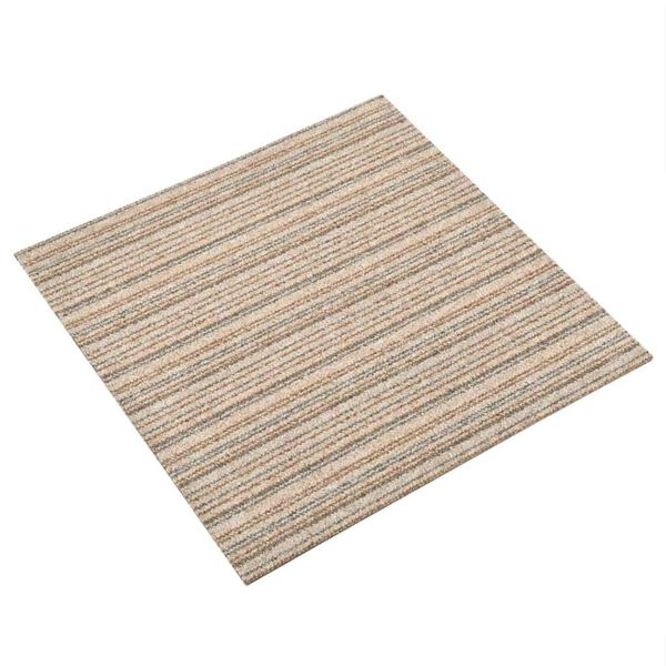 vidaXL Teppefliser gulv 20 stk 5 m&sup2; 50x50 cm stripet beige