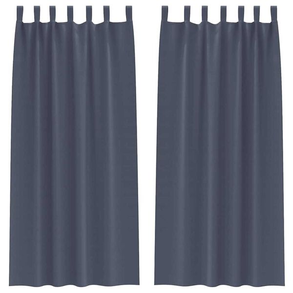 vidaXL M&oslash;rkleggende Gardiner med Ringer 2 pcs Antrasitt 225 x 140 cm