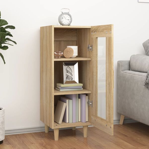 vidaXL Skjenk sonoma eik 34,5x34x90 cm konstruert tre