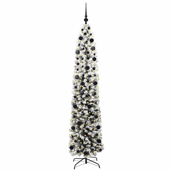 vidaXL Kunstig juletre med 300 LED grønn 210 cm PVC og stål og plast