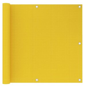 vidaXL Balkongskjerm gul 90x500 cm HDPE