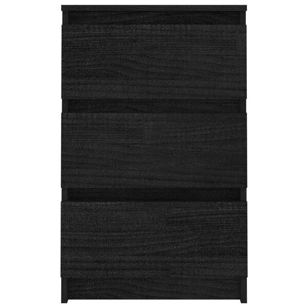 vidaXL Nattbord 2 stk svart 40x29,5x64 cm heltre furu