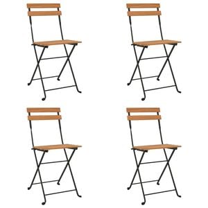 vidaXL Klappstoler 4 stk. heltre teak og st&aring;l