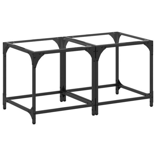 vidaXL Sofabord med gjennomsiktig glassplate 2 stk 40x40x40 cm st&aring;l