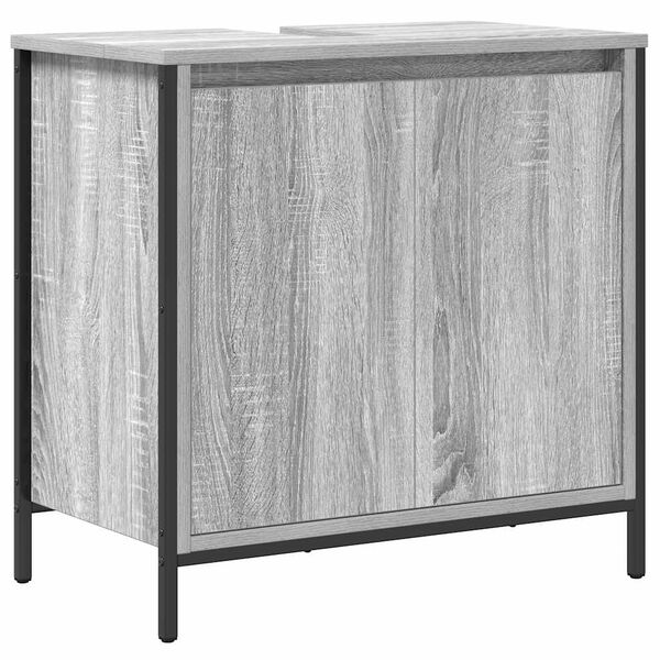 vidaXL Baderomsservantskap grå eik 60x34,5x60 cm
