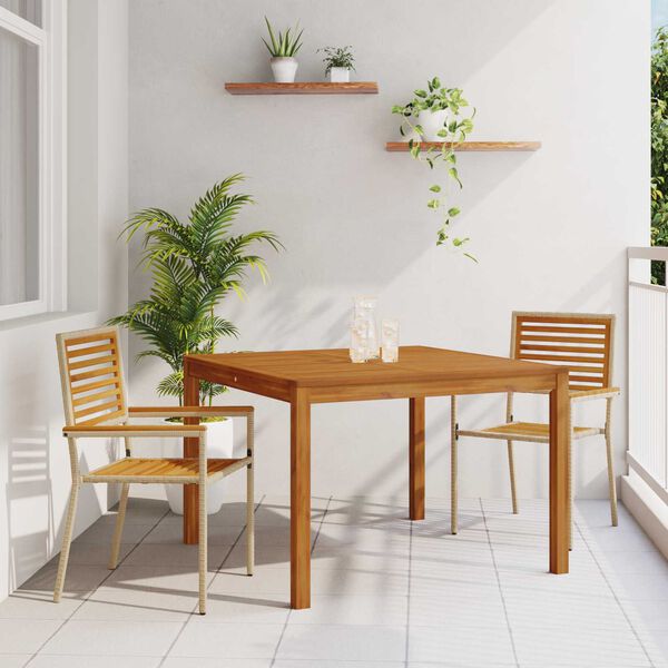 vidaXL Hage Spisegruppe 3 pcs Beige Poly rattan