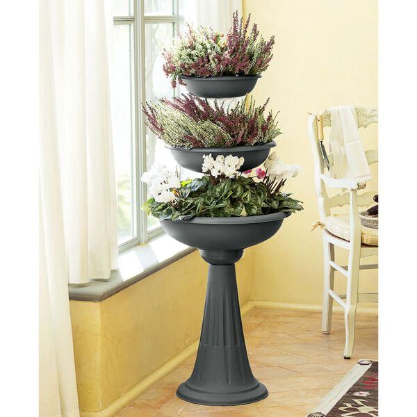 vidaXL Blomstersk&aring;l gr&aring; &Oslash;50x114 cm